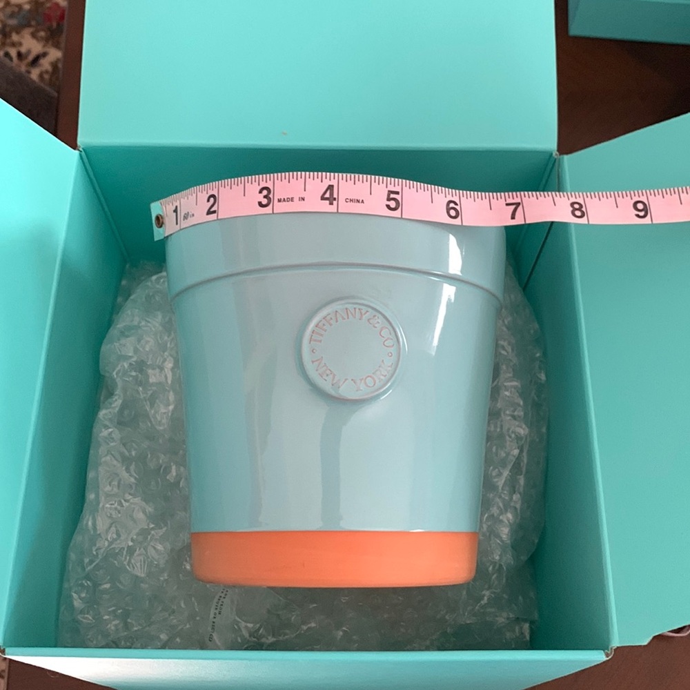 Authentic Tiffany & Co terracotta pot in original box new and never used